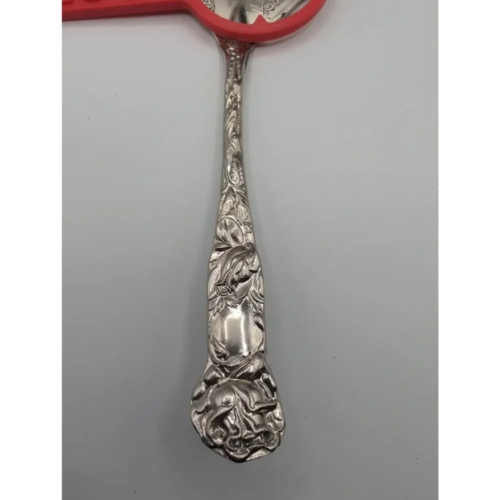Antique M.B.K. Silverplated Ornate Floral & Scroll Cake Pie Server Victorian